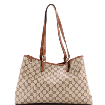 Gucci Emblem Tote GG Coated Canvas Large