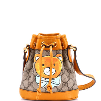 Gucci x EXO-KAI Ophidia Bucket Bag Printed GG Coated Canvas Mini