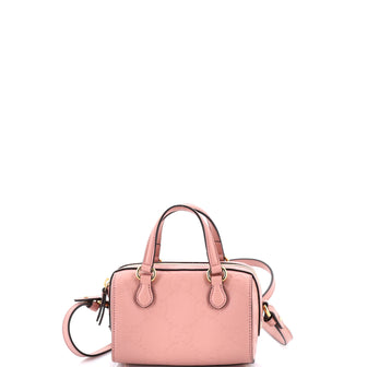 Gucci Convertible Boston Bag Jumbo GG Embossed Leather Super Mini
