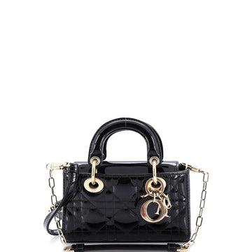 Christian Dior Lady D-Joy Bag Cannage Quilt Patent Micro