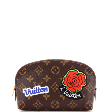 Louis Vuitton Cosmetic Pouch Limited Edition Patches Monogram Canvas