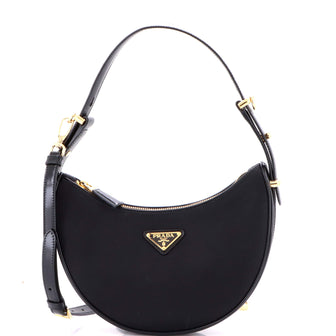 Prada Arque Half Moon Hobo Tessuto Small