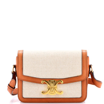 Celine Triomphe Shoulder Bag Canvas with Leather Teen