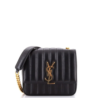 Saint Laurent Vicky Crossbody Bag Vertical Quilted Leather Medium