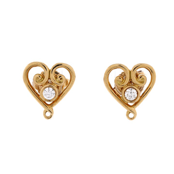 Tiffany & Co. Paloma's Venezia Goldoni Heart Stud Earrings 18K Yellow Gold and Diamonds