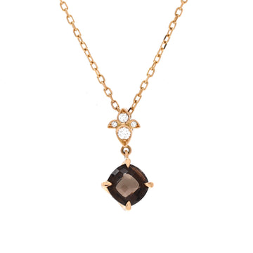Cartier Indian Mystery Ryuse Necklace 18K Rose Gold with Smoky Quartz and Diamonds