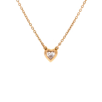 Tiffany & Co. Elsa Peretti Diamonds By The Yard Heart Pendant Necklace 18K Yellow Gold and Diamond