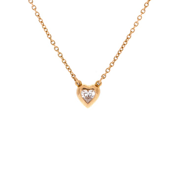 Tiffany & Co. Elsa Peretti Diamonds By The Yard Heart Pendant Necklace 18K Yellow Gold and Diamond