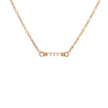 Tiffany & Co. Fleur de Lis Key Bar Pendant Necklace 18K Rose Gold with Diamonds