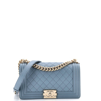 Chanel Boy Flap Bag Quilted Calfskin Old Medium