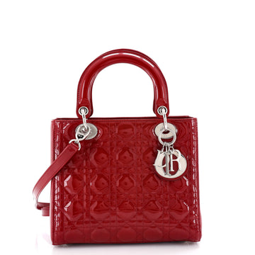 Christian Dior Lady Dior Bag Cannage Quilt Patent Medium