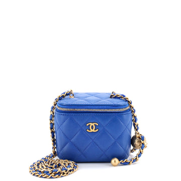 Chanel Pearl Crush Vanity Case with Chain Quilted Lambskin Mini