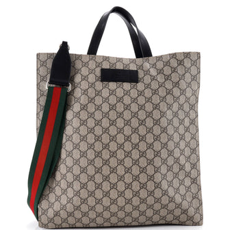 Gucci Convertible Soft Open Tote GG Coated Canvas Tall