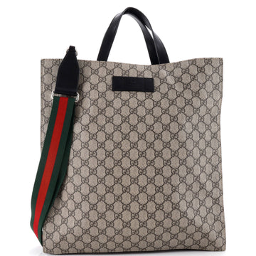 Gucci Convertible Soft Open Tote GG Coated Canvas Tall