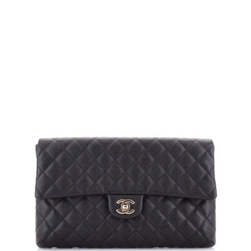 Chanel Classic Flap Clutch Quilted Caviar