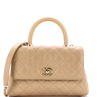Chanel Coco Top Handle Bag Quilted Caviar Mini