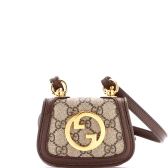Gucci Blondie NM Card Case Wallet with Strap GG Coated Canvas