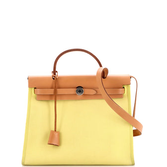 Hermes Herbag Zip Leather and Toile 31