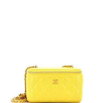 Chanel Pearl Crush Vanity Case with Chain Quilted Lambskin Small