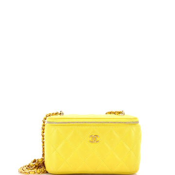 Chanel Pearl Crush Vanity Case with Chain Quilted Lambskin Small