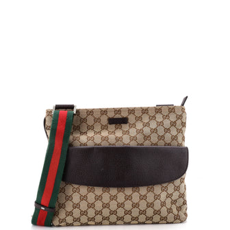 Gucci Front Pocket Messenger Bag GG Canvas Medium