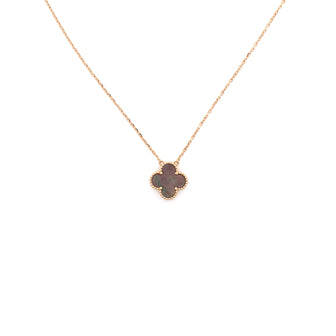 Van Cleef & Arpels Vintage Alhambra Pendant Necklace 18K Rose Gold and Grey Mother of Pearl