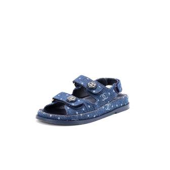 Chanel Women's Velcro Dad Sandals Printed Denim