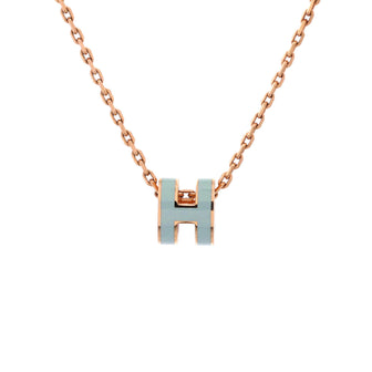 Hermes Pop H Pendant Chain Necklace Metal and Enamel Mini