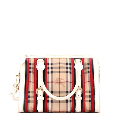 Color Block Alchester Bowling Bag Haymarket Coated Canvas and Leather Medium