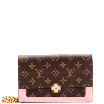 Louis Vuitton Flore Chain Wallet Monogram Canvas with Leather
