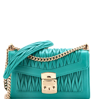Miu Miu Flap Lock Shoulder Bag Matelasse Leather Medium
