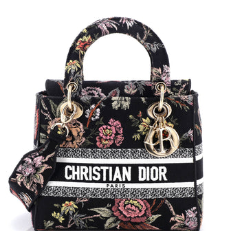 Christian Dior Lady D-Lite Bag Embroidered Canvas Medium
