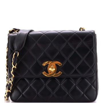 Chanel Vintage Square CC Flap Bag Quilted Lambskin Medium