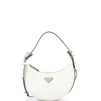 Prada Arque Half Moon Hobo Leather Small