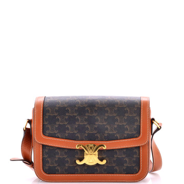Celine Triomphe Shoulder Bag Triomphe Coated Canvas Medium