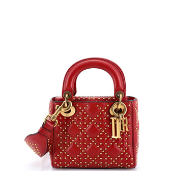 Christian Dior Supple Lady Dior Bag Cannage Studded Lambskin Mini