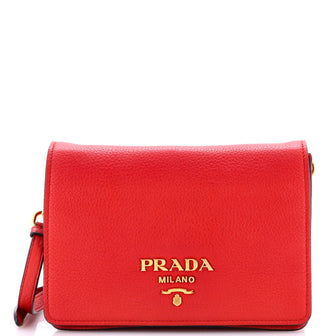 Prada Dual Strap Flap Crossbody Bag Vitello Daino Small