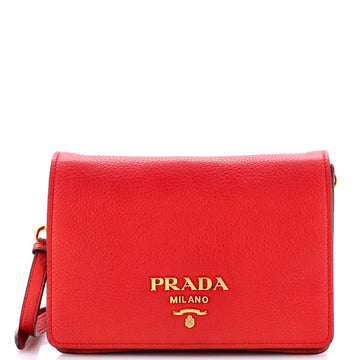 Prada Dual Strap Flap Crossbody Bag Vitello Daino Small