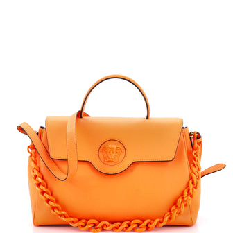 Versace La Medusa Top Handle Bag Leather Large