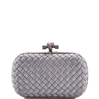 Bottega Veneta Box Knot Clutch Intrecciato Satin Small