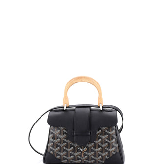 Goyard Saigon Top Handle Bag Coated Canvas with Leather Mini