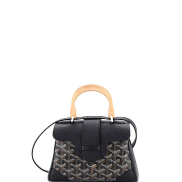 Goyard Saigon Top Handle Bag Coated Canvas with Leather Mini