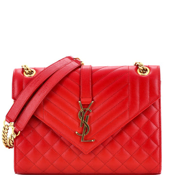 Saint Laurent Classic Monogram Envelope Satchel Mixed Matelasse Leather Medium