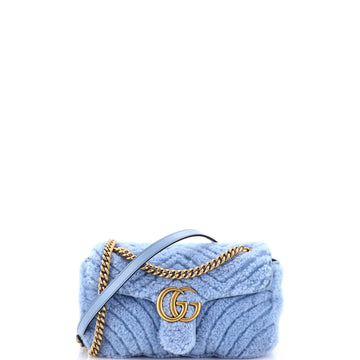 Gucci GG Marmont Flap Bag Matelasse Shearling Small