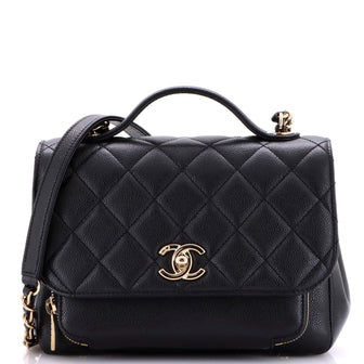 Chanel Business Affinity Flap Bag Quilted Caviar Small