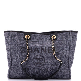 Chanel Deauville Tote Raffia with Glitter Detail Small