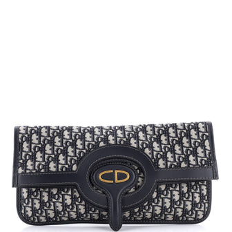 Christian Dior Fold Over Clutch Oblique Canvas
