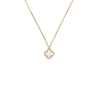 Van Cleef & Arpels Sweet Alhambra Pendant Necklace 18K Yellow Gold and Mother of Pearl
