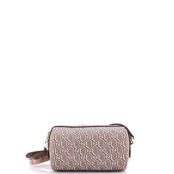 Gucci Cylindrical Shoulder Bag GG Shadow Coated Canvas Mini