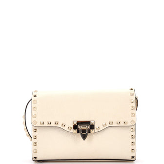 Valentino Garavani Rockstud Flip Lock Flap Bag Leather Medium